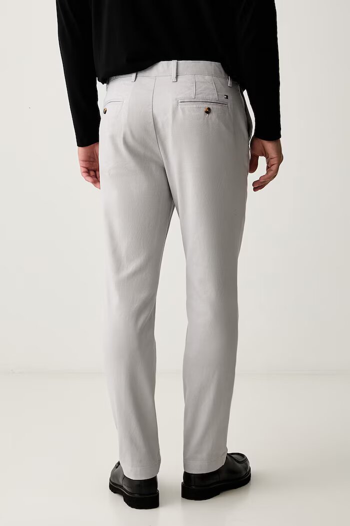 Tommy Hilfiger панталон slim fit мъжки от памук с еластан сив MW0MW43151