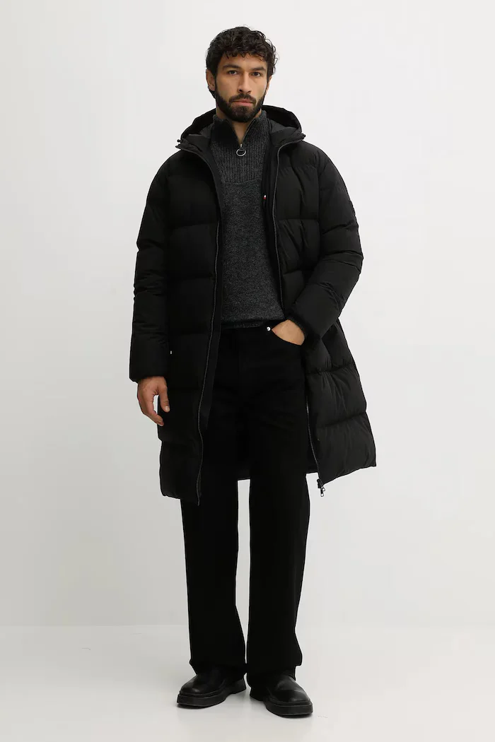 Tommy Hilfiger Пухено яке в черно зимен модел MW0MW40628