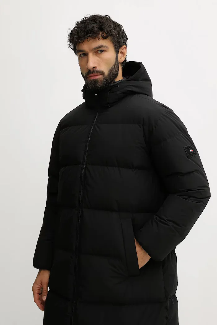 Tommy Hilfiger Пухено яке в черно зимен модел MW0MW40628