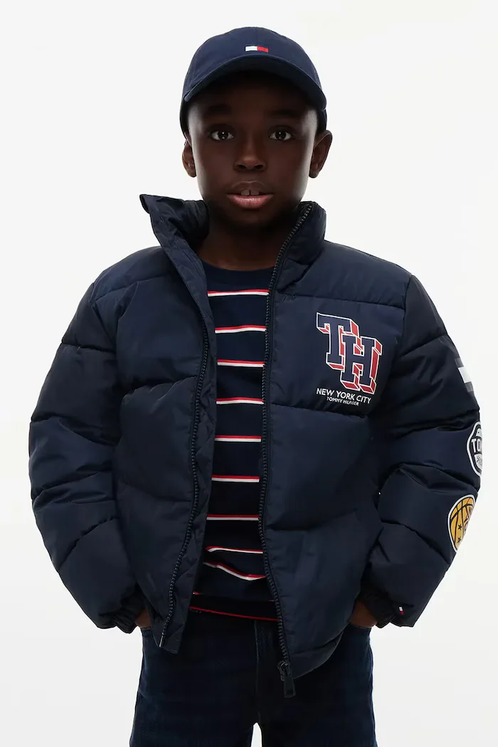 Tommy Hilfiger пухено яке за деца тъмносиньо KB0KB10616