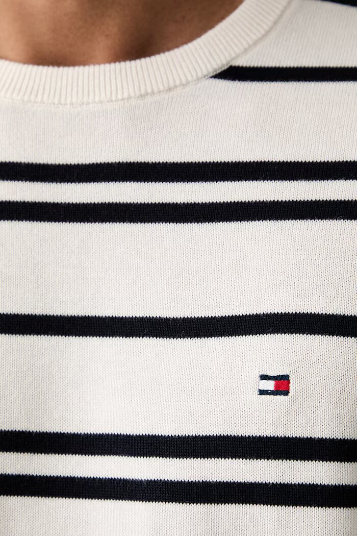 Tommy Hilfiger пуловер мъжки от памук бежов MW0MW39999