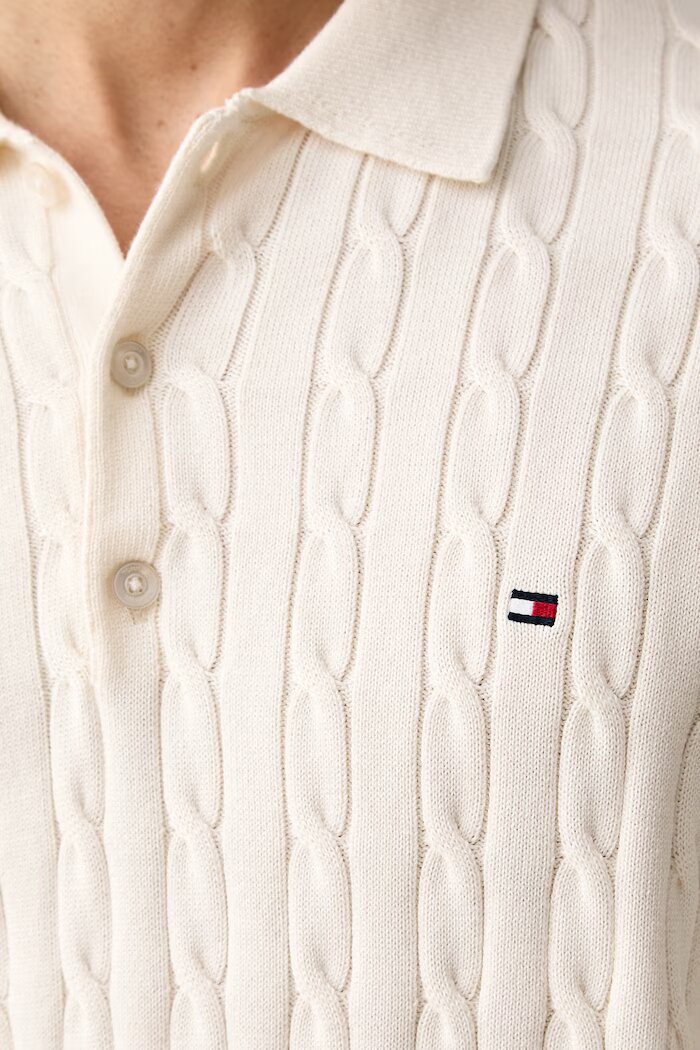 Tommy Hilfiger пуловер мъжки от памук бежов MW0MW41955