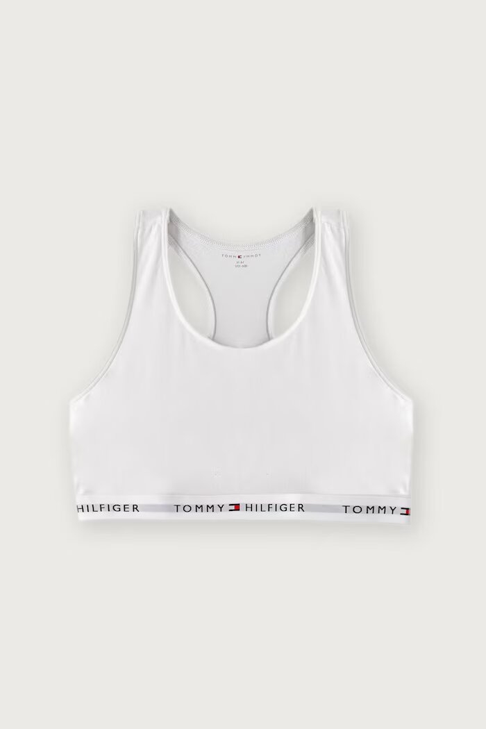 Tommy Hilfiger спортен сутиен дамски от памук с еластан черен UG0UG00852