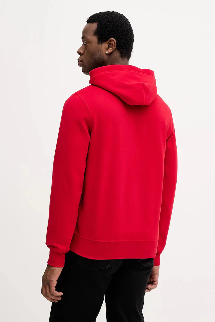 Tommy Hilfiger Суичър мъжки в бордо с качулка с изчистен дизайн MW0MW39997