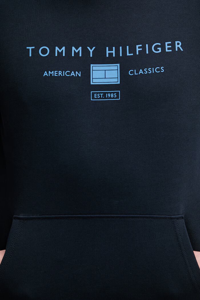 Tommy Hilfiger суичър с качулка мъжки от памук тъмносин MW0MW42464