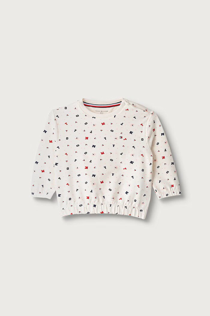 Tommy Hilfiger суичър за бебе с памук бял KN0KN02337