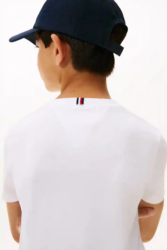 Tommy Hilfiger тениска за деца от памук бяла KB0KB06879