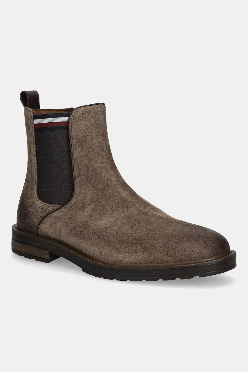 Tommy Hilfiger Велурени боти челси CLEATED HILFIGER SUEDE CHELSEA