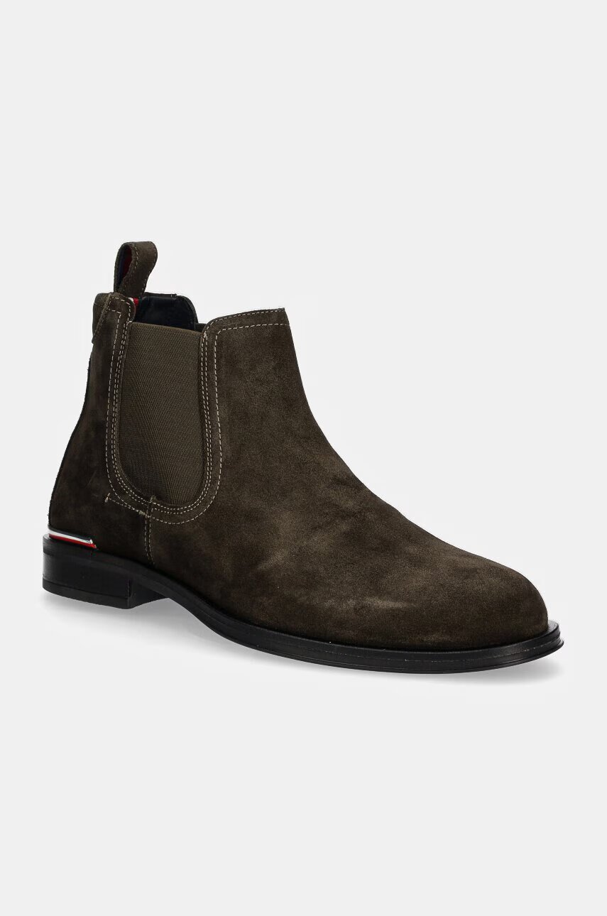 Tommy Hilfiger Велурени боти челси CORE RWB HILFIGER SUEDE CHELSEA