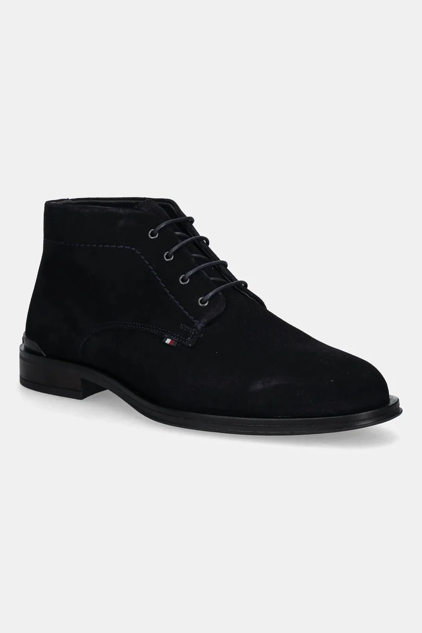 Tommy Hilfiger Велурени боти CORPORATE HILFIGER SDE BOOT