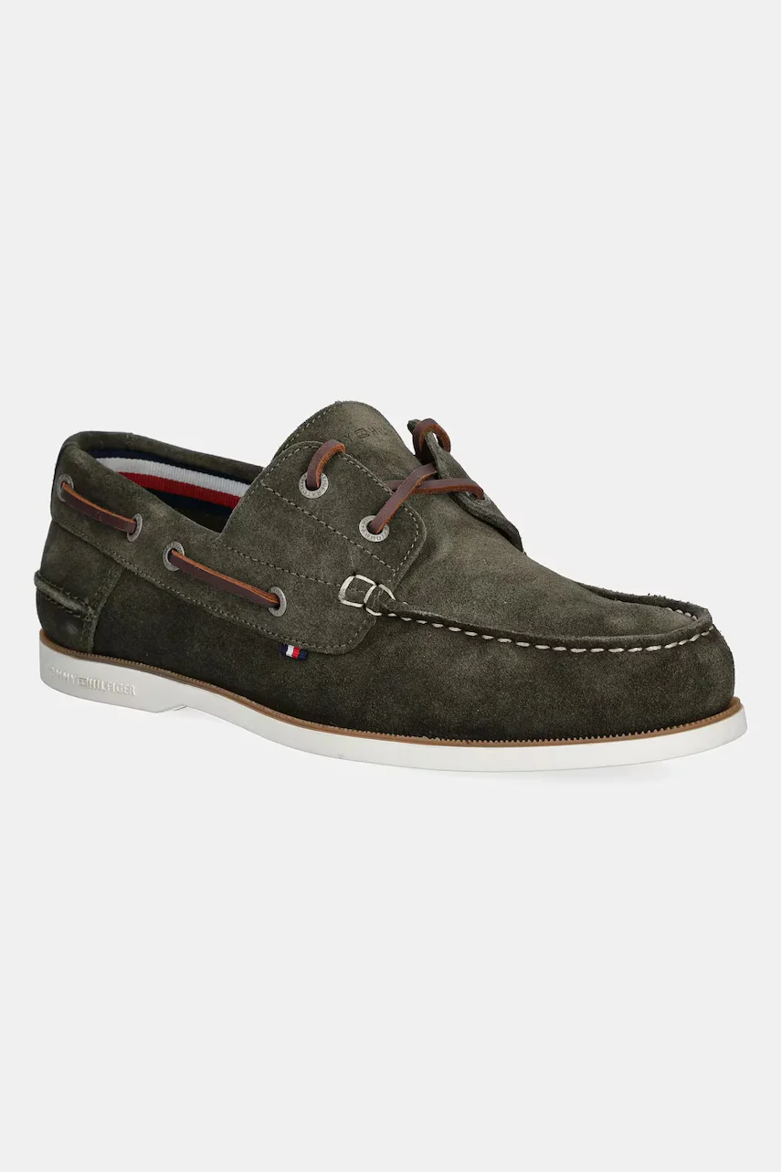 Tommy Hilfiger Велурени мокасини TH BOAT SHOE CORE SUEDE