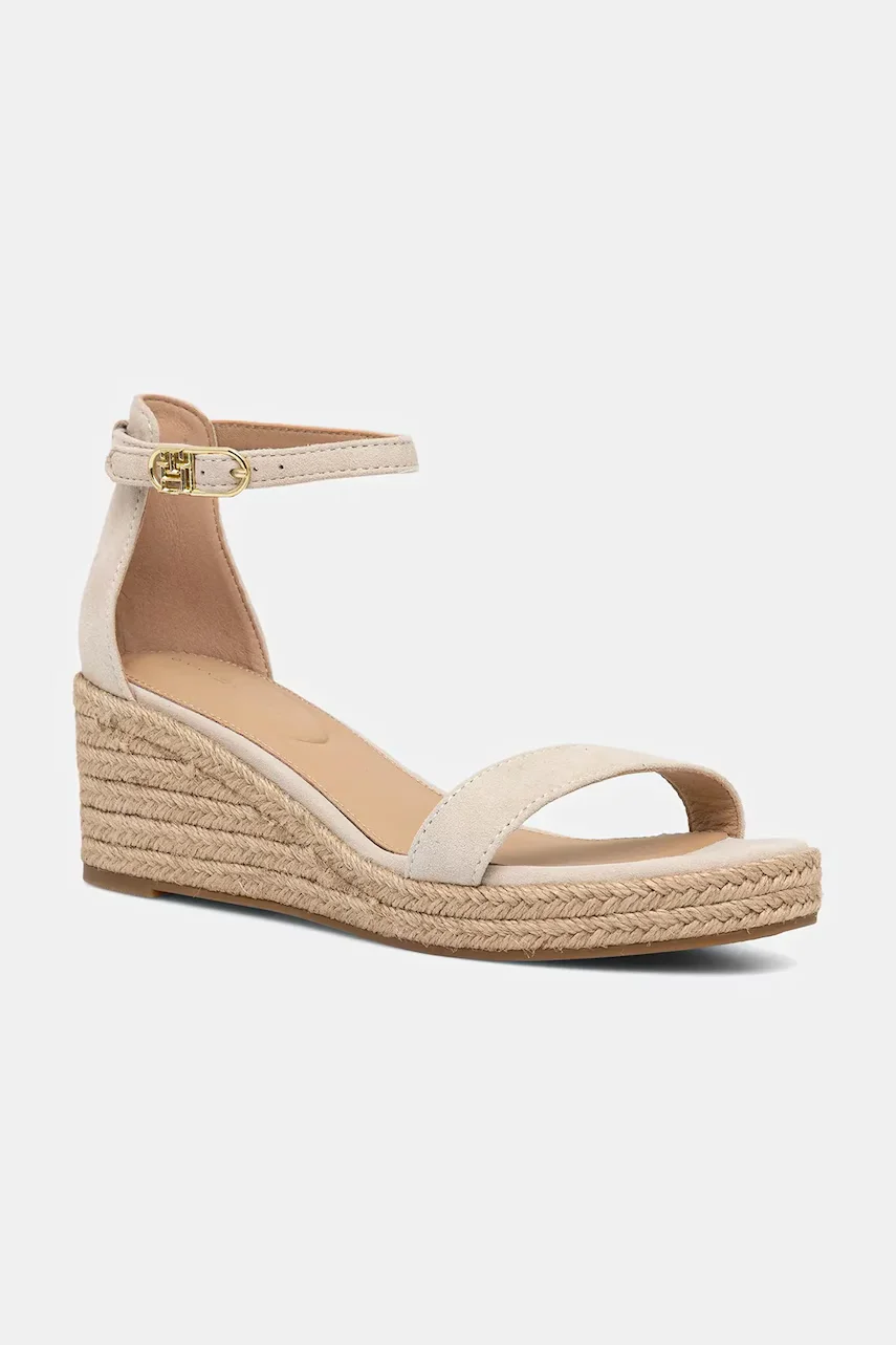 Tommy Hilfiger Велурени сандали SUEDE ANKLE MID WEDGE ESPADRILLE