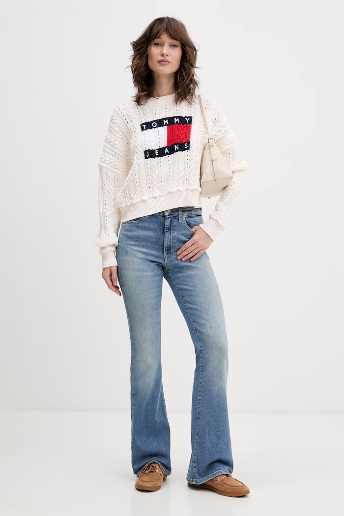Tommy Jeans дънки flare дамски сини DW0DW22683