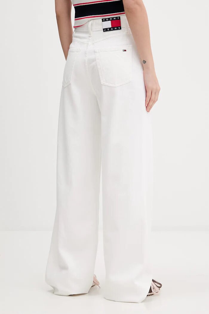 Tommy Jeans дънки wide leg дамски бели DW0DW22648