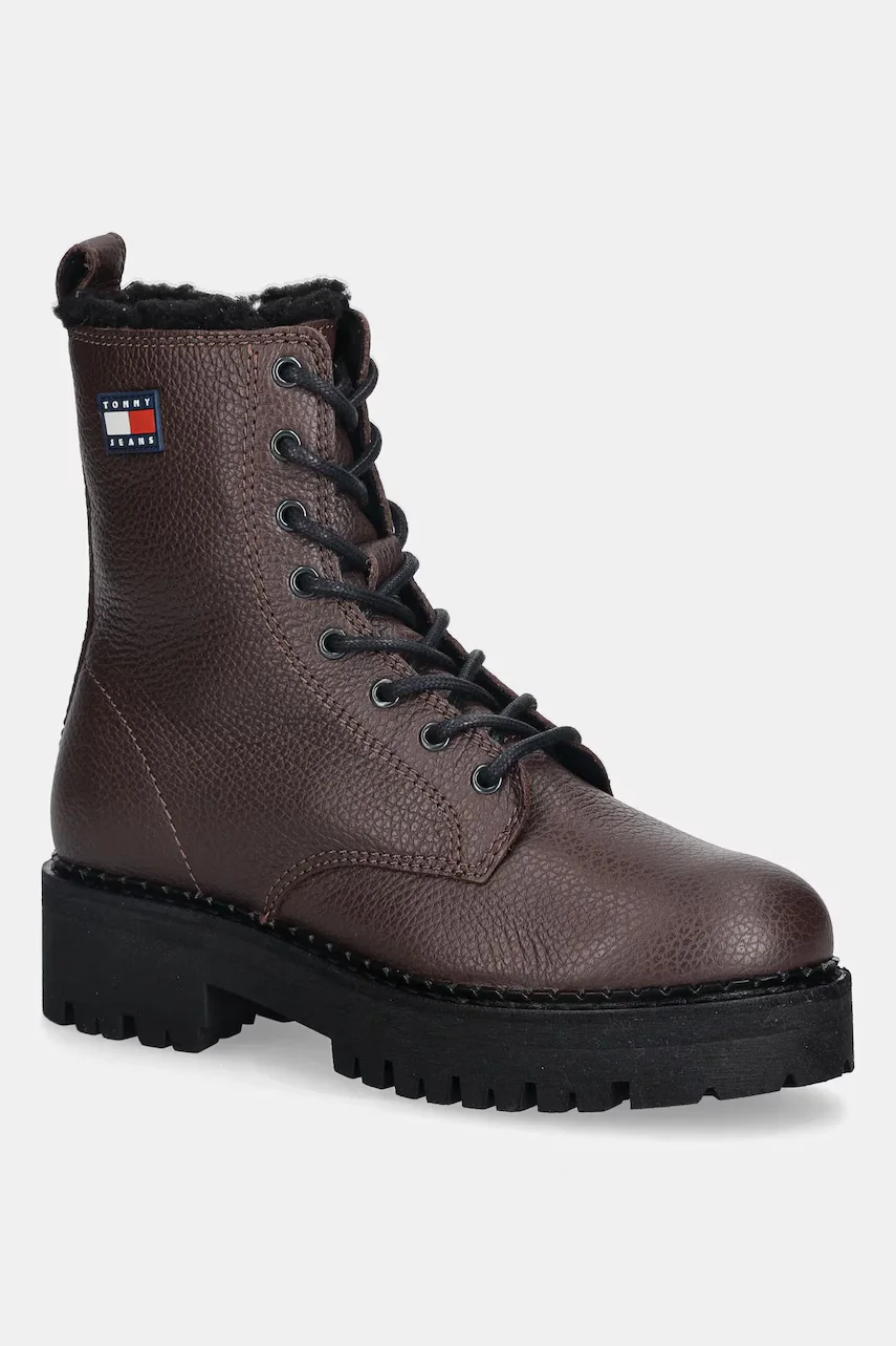 Tommy Jeans Кожени боти TJW URBAN LACEUP BOOT WL
