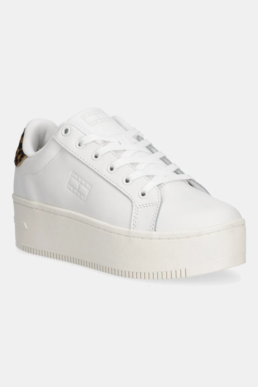 Tommy Jeans Кожени маратонки TJW FLATFORM LEOPARD SNEAKER