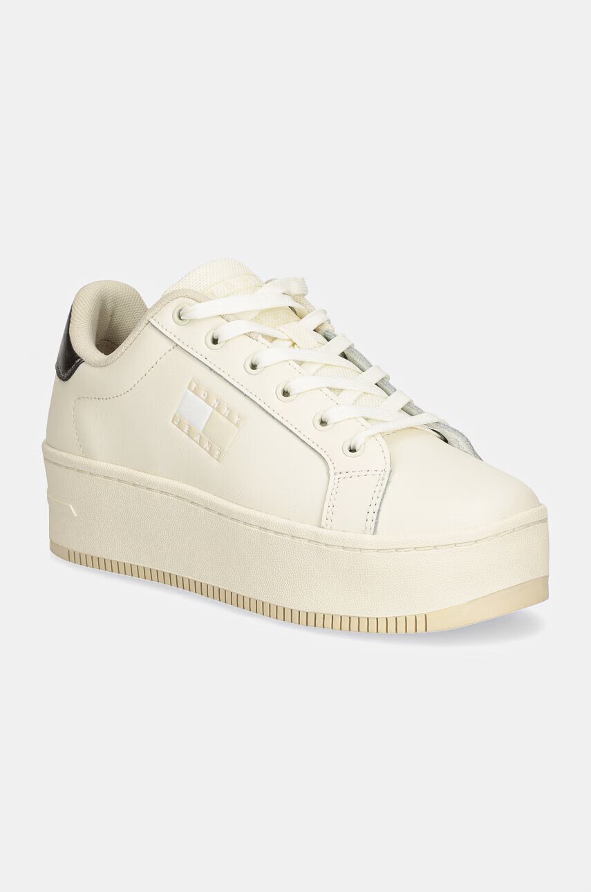 Tommy Jeans Кожени маратонки TJW FLATFORM SNEAKER METALLIC