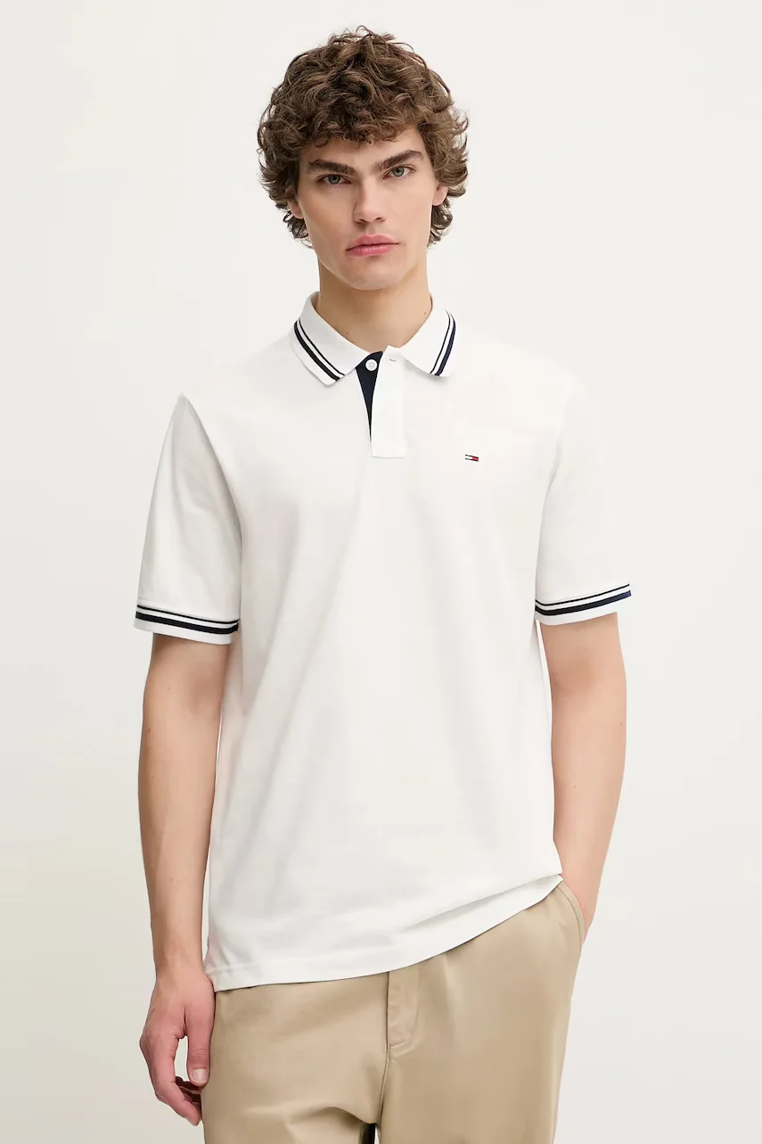 Tommy Jeans Памучна тениска с яка