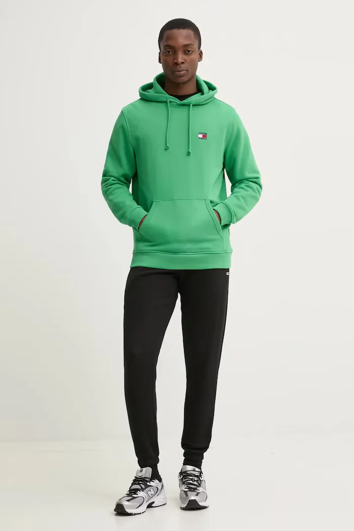 Tommy Jeans спортен панталон мъжки с памук черен DM0DM20473