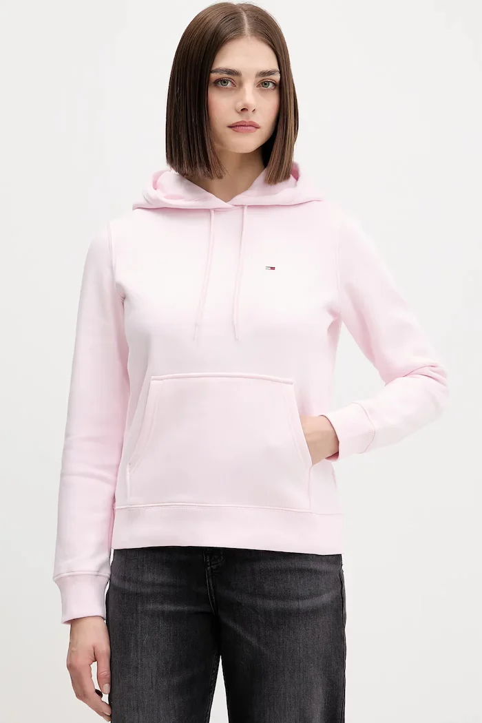 Tommy Jeans суичър дамски с памук розов DW0DW19958