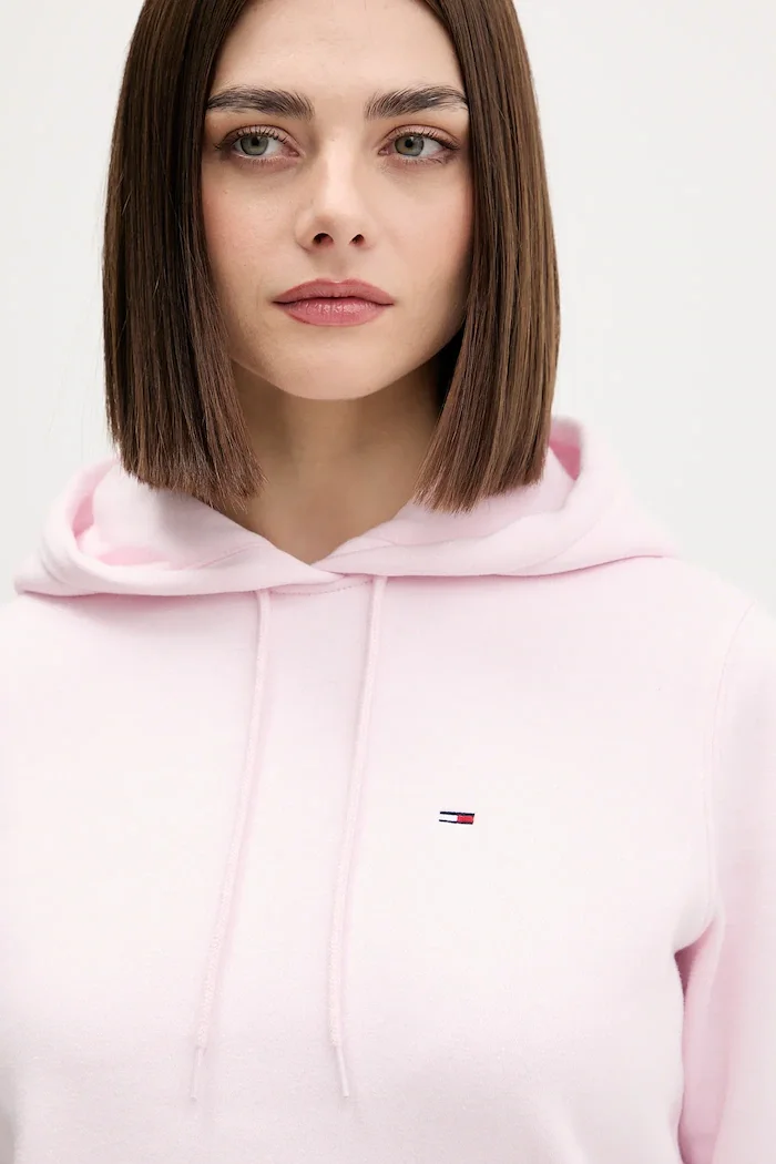 Tommy Jeans суичър дамски с памук розов DW0DW19958