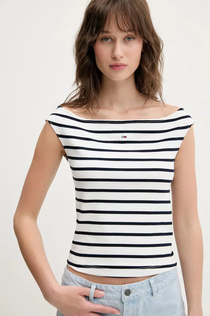 Tommy Jeans Топ в бяло DW0DW20234