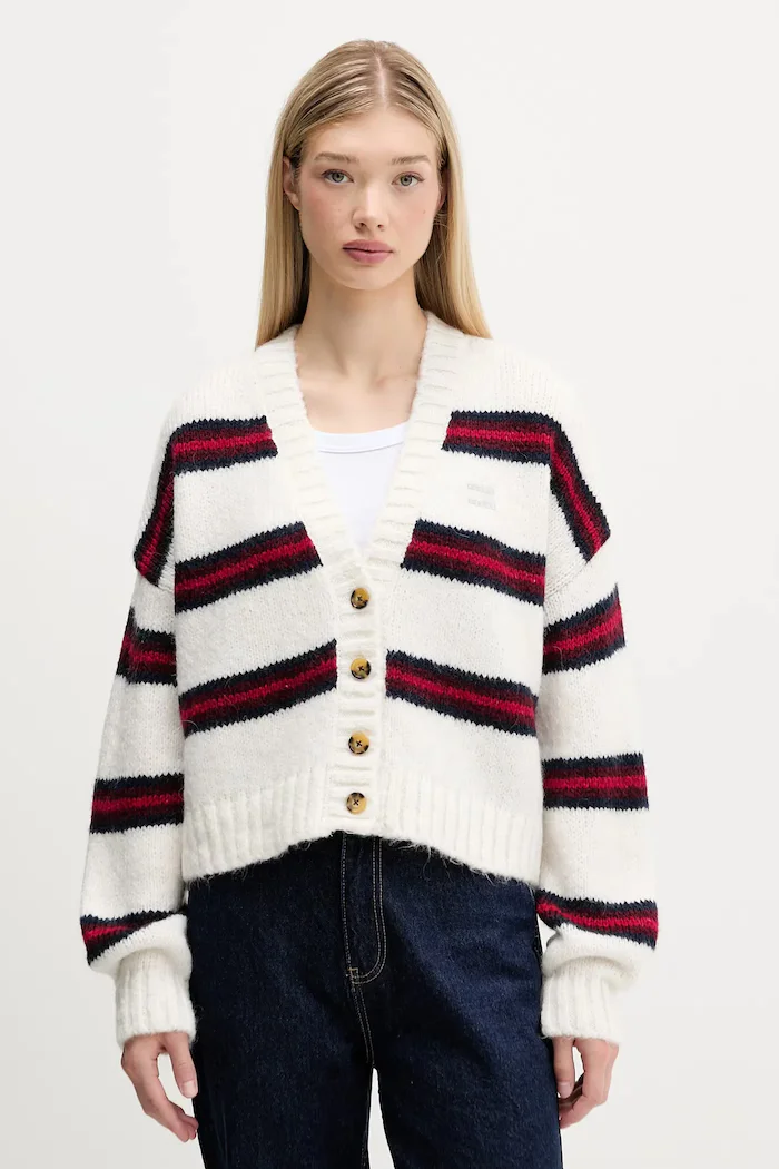 Tommy Jeans Жилетка с вълна дамска в бежово DW0DW21678
