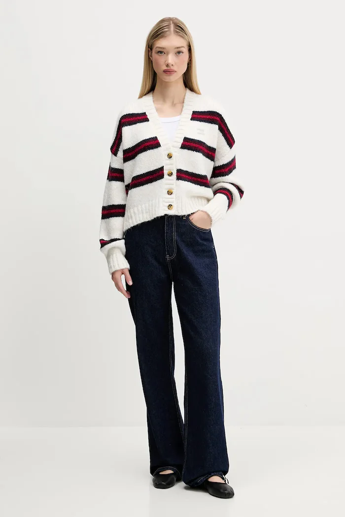 Tommy Jeans Жилетка с вълна дамска в бежово DW0DW21678