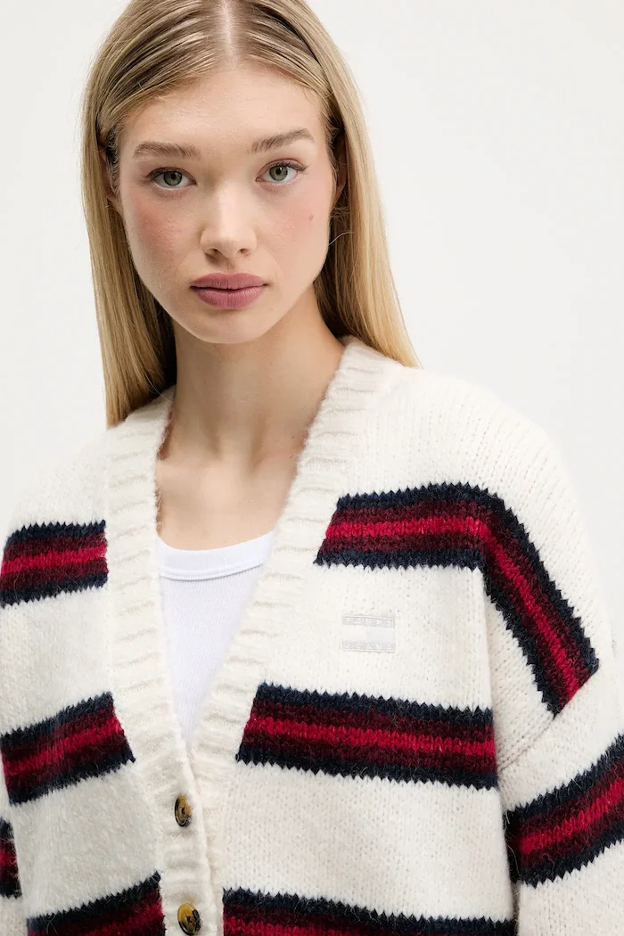 Tommy Jeans Жилетка с вълна дамска в бежово DW0DW21678