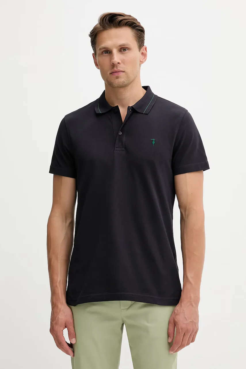 Trussardi Памучна тениска с яка
