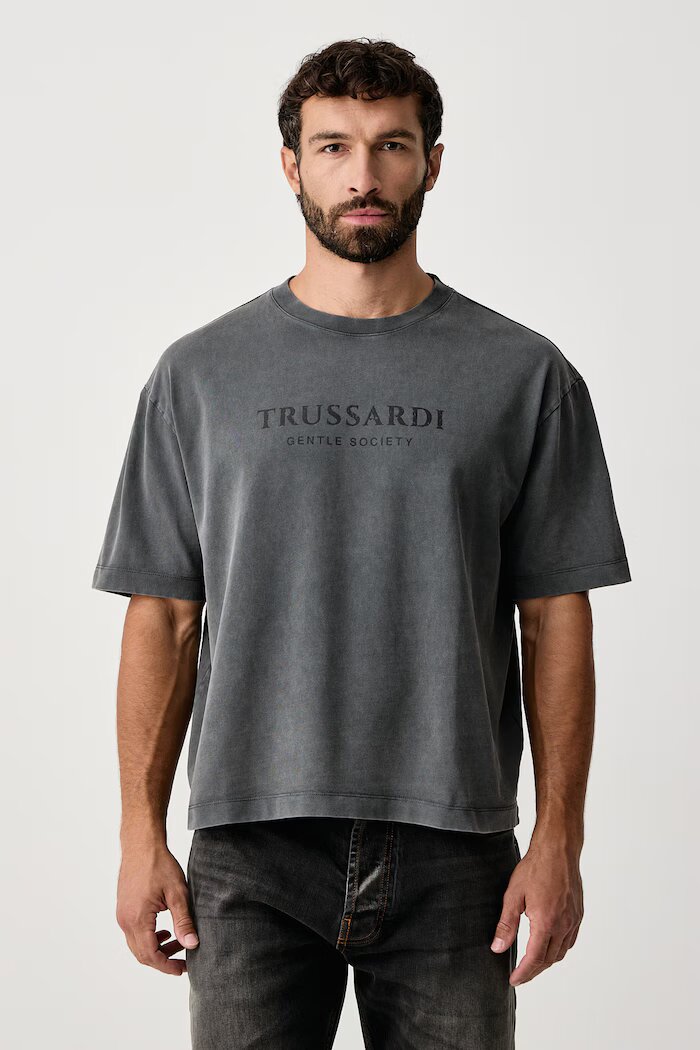 Trussardi тениска мъжка от памук сива G0758000232N