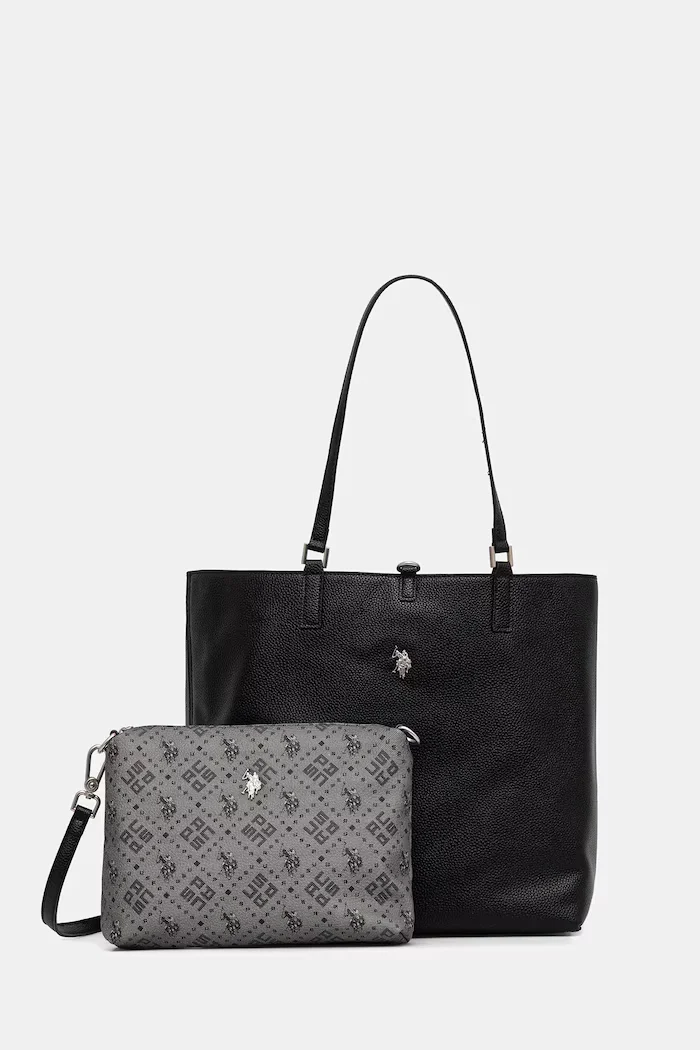 U.S. Polo Assn. чанта с две лица дамска от имитация на кожа Malibu черна BEUM08706WVP
