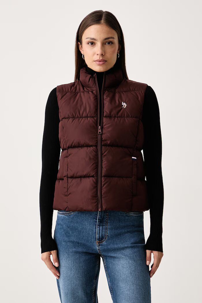 U.S. Polo Assn. елек дамски LIGHTWEIGHT PUFFER GILET кафяв WUP2095