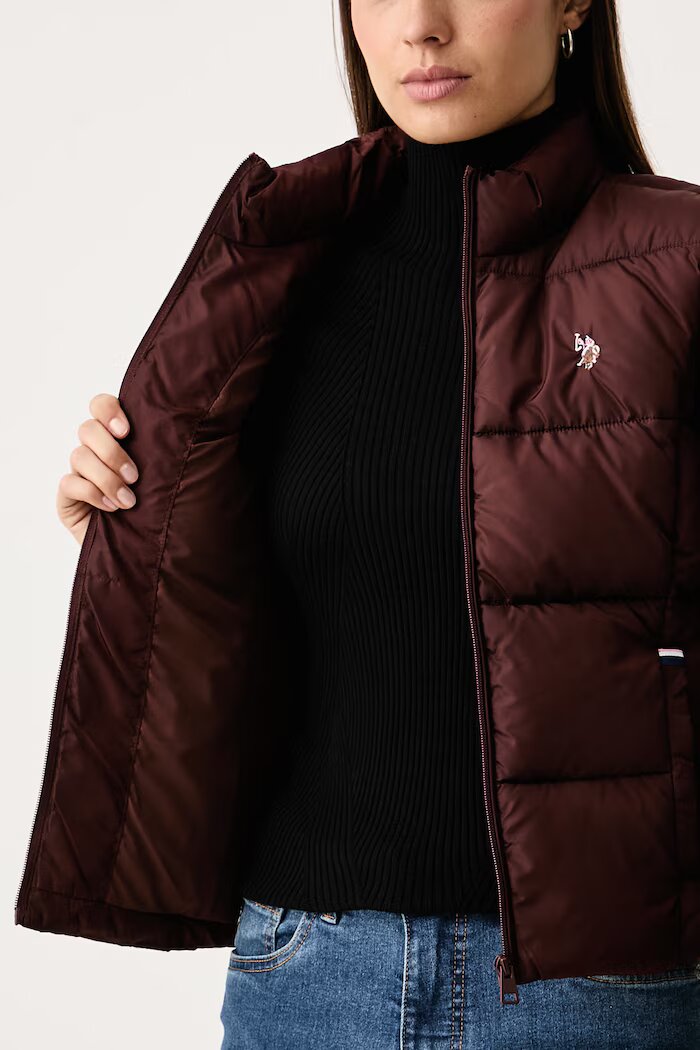 U.S. Polo Assn. елек дамски LIGHTWEIGHT PUFFER GILET кафяв WUP2095