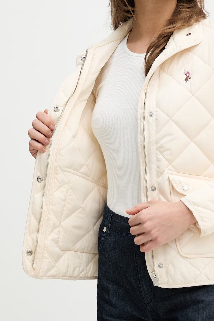 U.S. Polo Assn. преходно яке дамско QUILTED JACKET бежово WUP2261