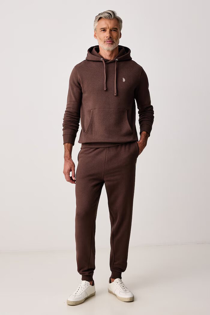 U.S. Polo Assn. спортен панталон мъжки с памук DHM BB кафяв MUP3532