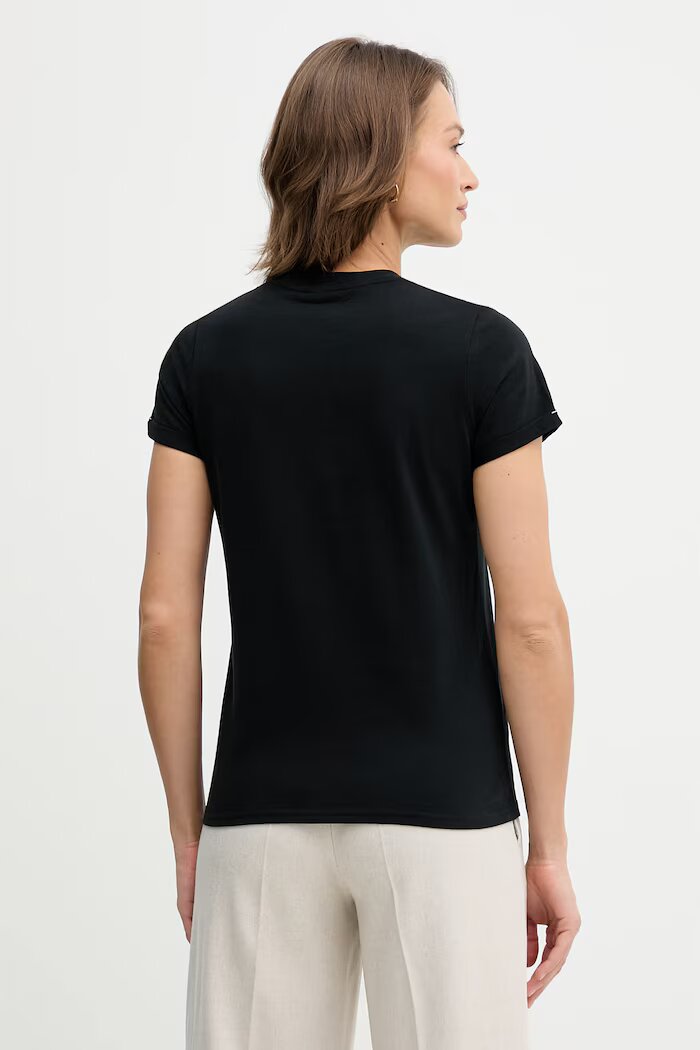 U.S. Polo Assn. тениска дамска от памук CREW NECK черна WUP0634