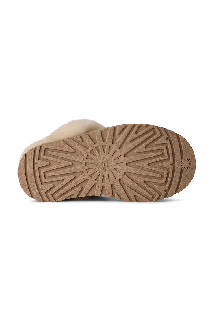 Ugg Детски велурени чехли DISQUETTE в бежово 1171199K