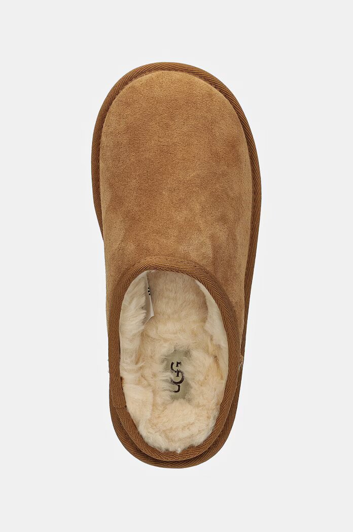 Ugg Детски велурени чехли KIDS' CLASSIC SLIP-ON в кафяво 1161030K