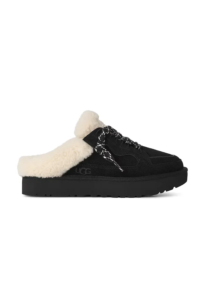 Ugg маратонки дамски от велур W Lowmel Mule черни 1180313.BLK