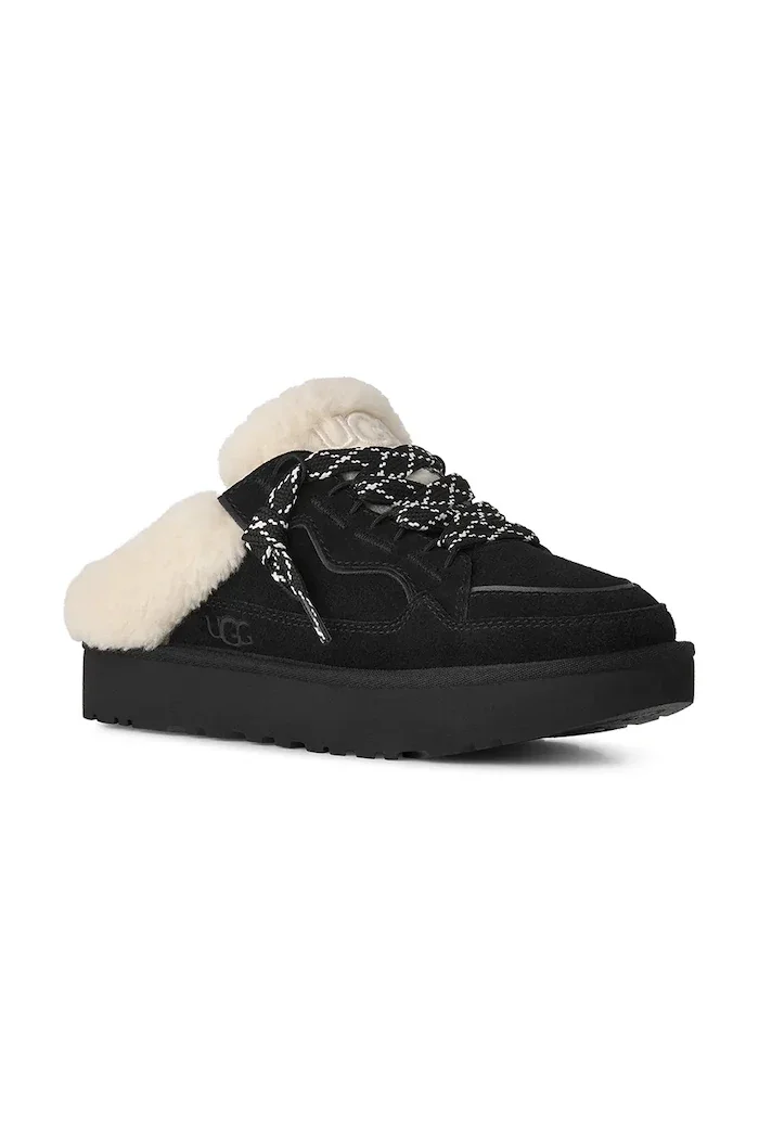 Ugg маратонки дамски от велур W Lowmel Mule черни 1180313.BLK