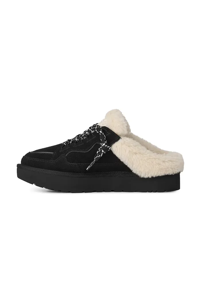 Ugg маратонки дамски от велур W Lowmel Mule черни 1180313.BLK