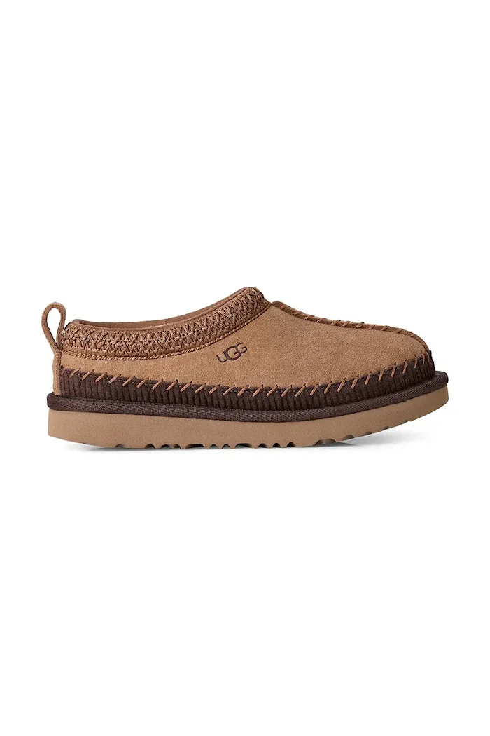 Ugg пантофи за деца от велур TASMAN IHERITAGE кафяви 1184431K