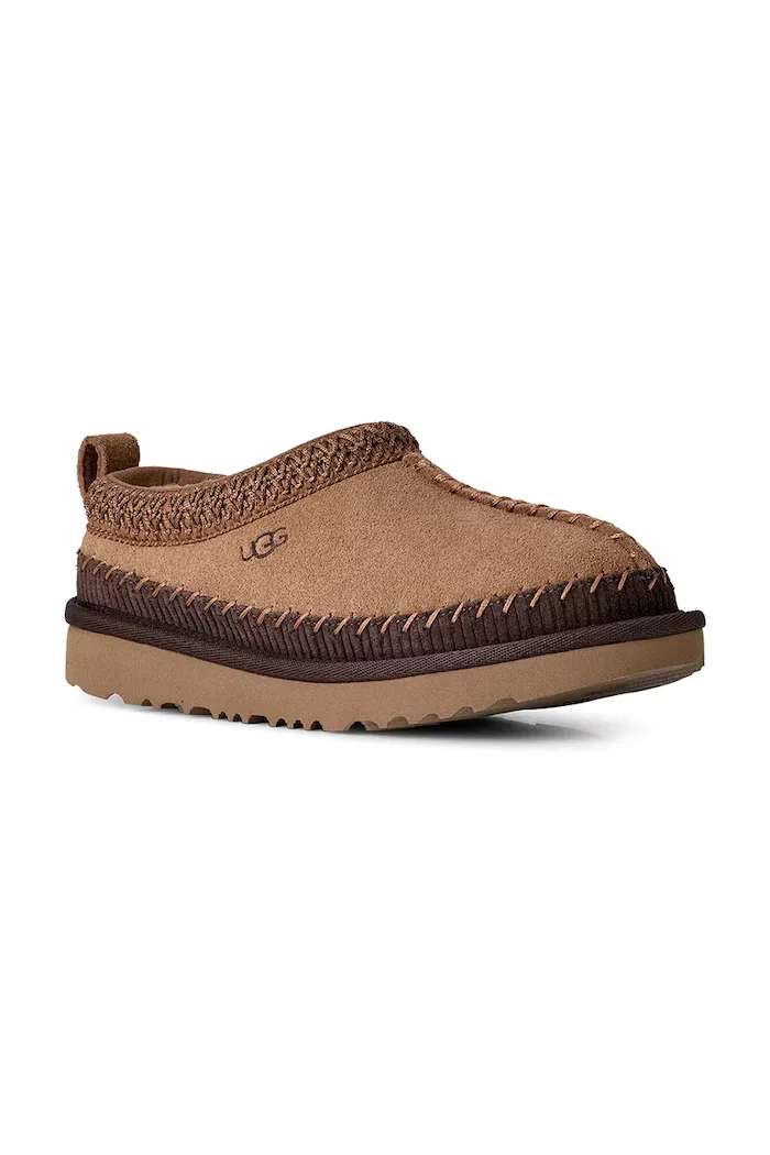 Ugg пантофи за деца от велур TASMAN IHERITAGE кафяви 1184431K