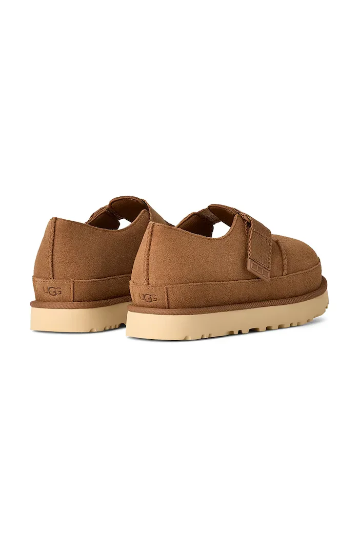 Ugg Половинки обувки от велур Goldenstar Mary Jane в кафяво с платформа 1171506.CHE