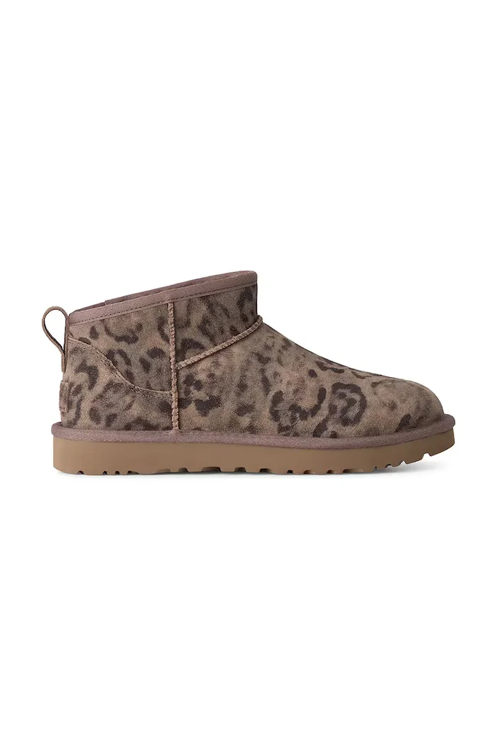 Ugg W Classic Ultra Mini Spotted апрески дамски от велур кафяви 1180623.CHE