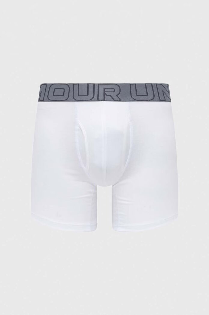Under Armour боксерки мъжки 93 Perf Cotton 6in 3 броя бели 25UUSHJ093