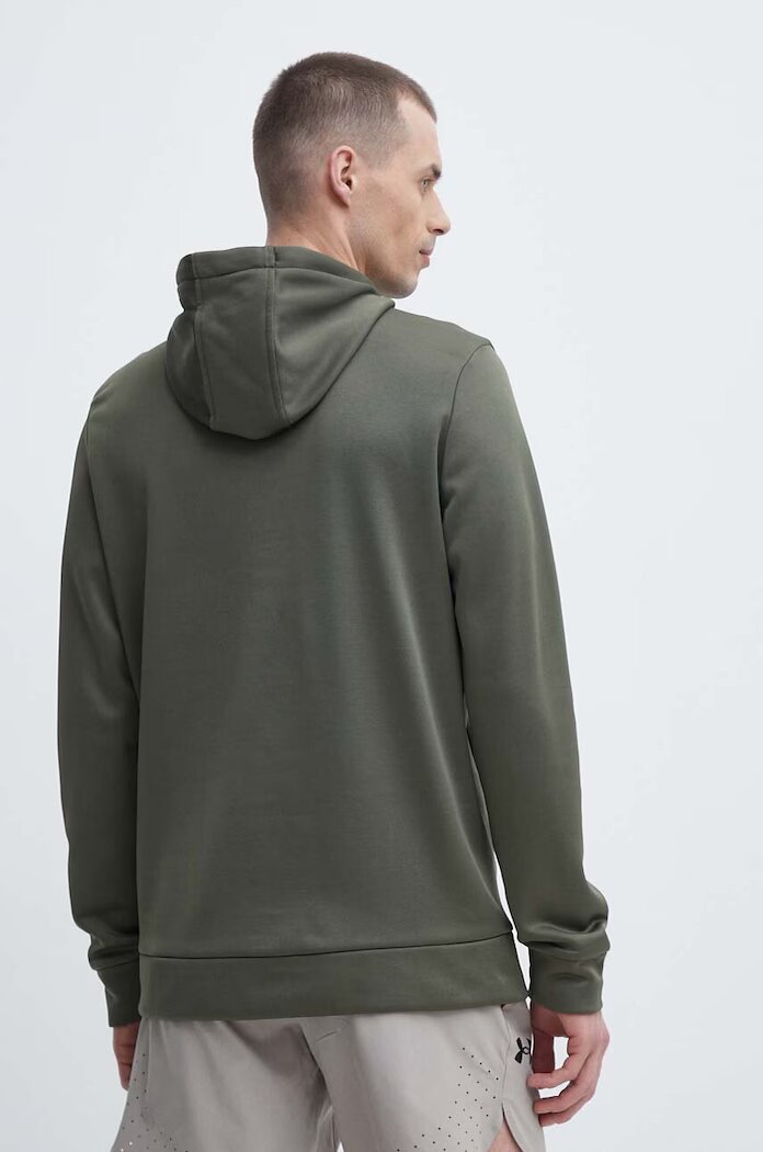 Under Armour Спортен суичър в зелено с качулка с изчистен дизайн