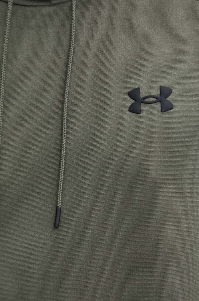 Under Armour Спортен суичър в зелено с качулка с изчистен дизайн