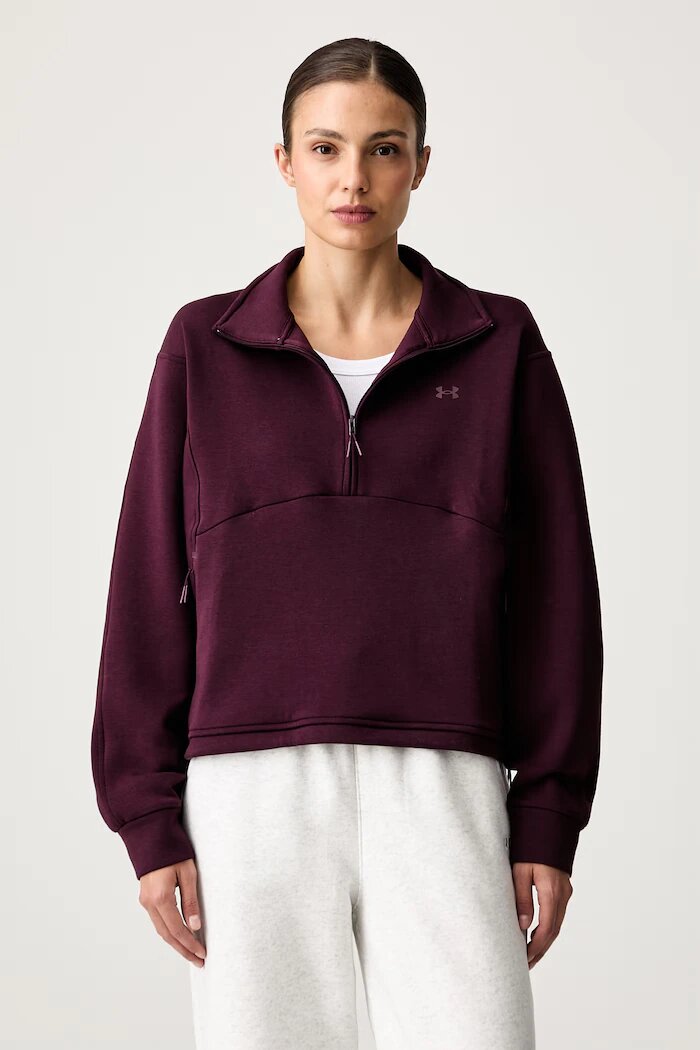Under Armour суичър дамски с памук Unstoppable бордо 6013519
